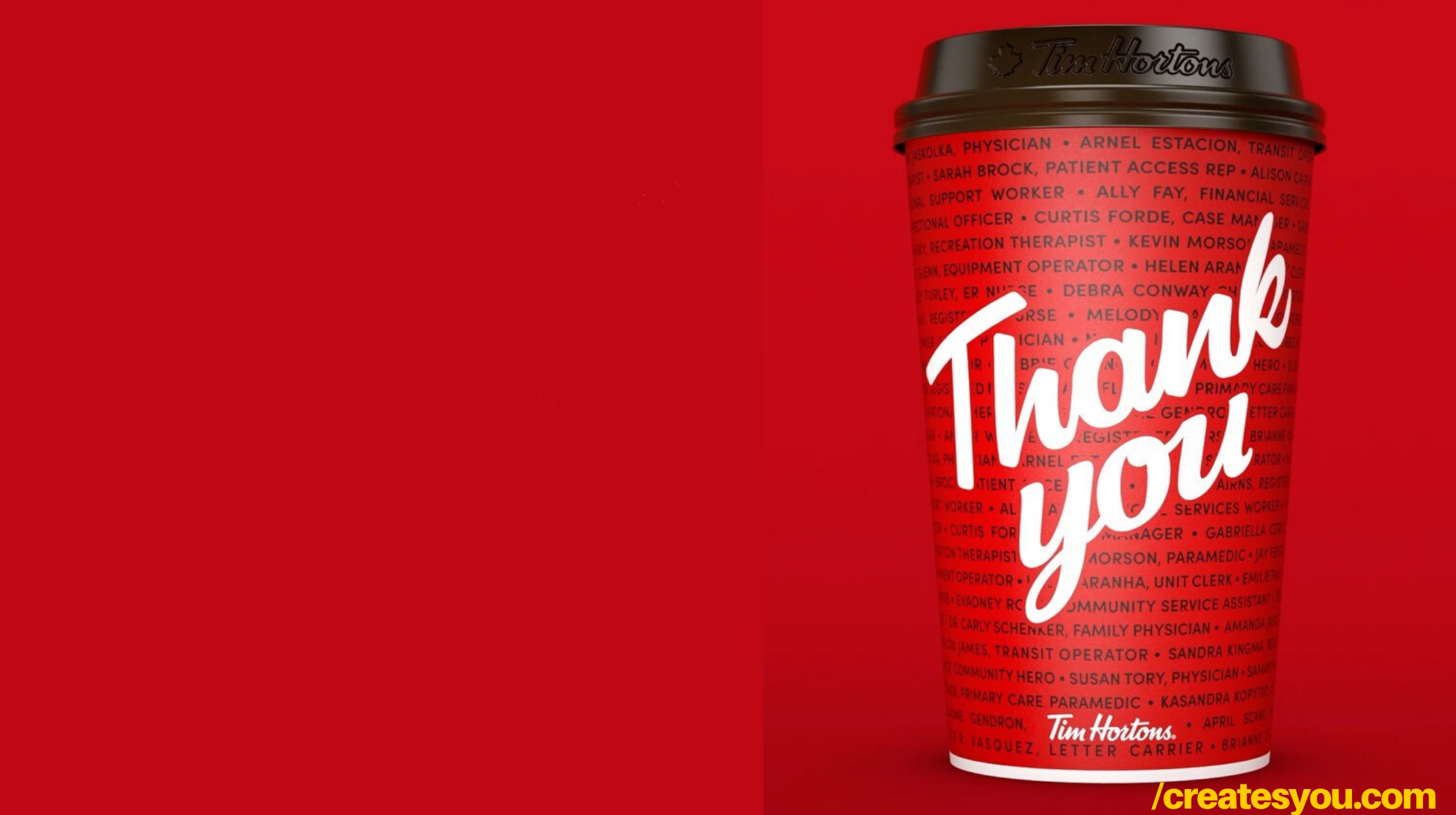 Thank You Coffee Cup Tim Hortons